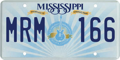 MS license plate MRM166