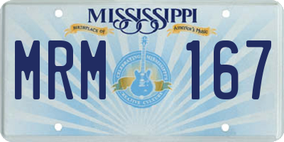 MS license plate MRM167