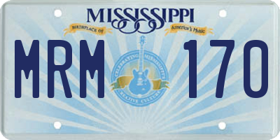MS license plate MRM170