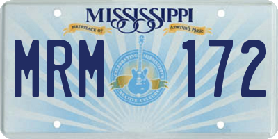 MS license plate MRM172
