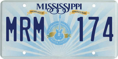MS license plate MRM174