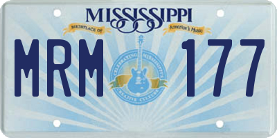 MS license plate MRM177