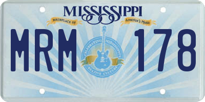 MS license plate MRM178
