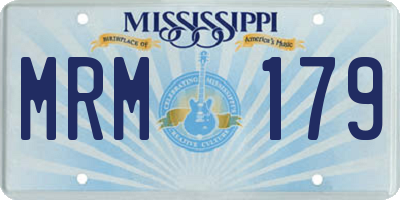 MS license plate MRM179