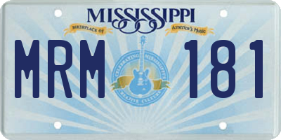 MS license plate MRM181