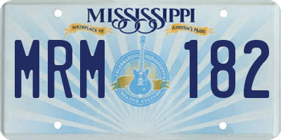 MS license plate MRM182