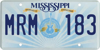 MS license plate MRM183