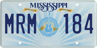 MS license plate MRM184