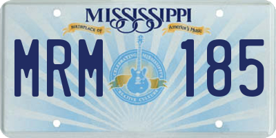 MS license plate MRM185