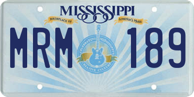 MS license plate MRM189