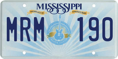 MS license plate MRM190