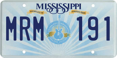 MS license plate MRM191