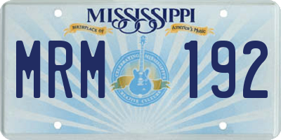 MS license plate MRM192
