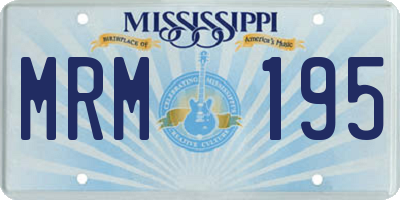 MS license plate MRM195
