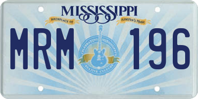 MS license plate MRM196