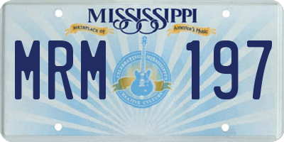 MS license plate MRM197