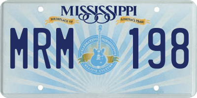 MS license plate MRM198