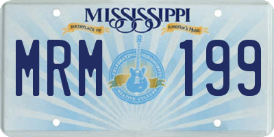 MS license plate MRM199