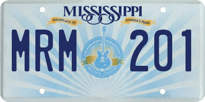 MS license plate MRM201