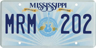 MS license plate MRM202