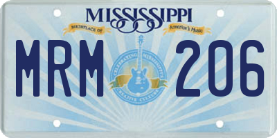 MS license plate MRM206