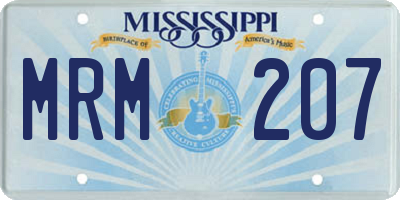 MS license plate MRM207