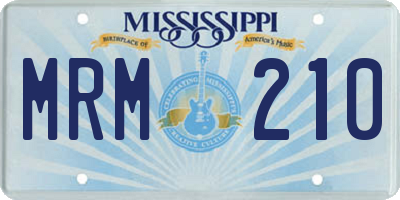MS license plate MRM210