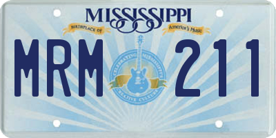 MS license plate MRM211