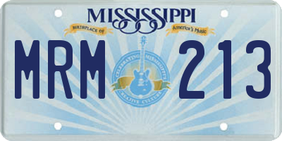 MS license plate MRM213