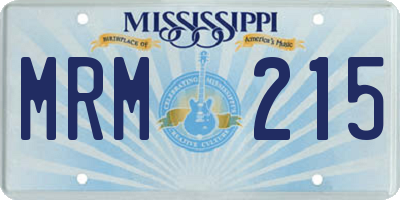 MS license plate MRM215