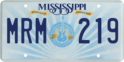 MS license plate MRM219