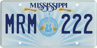 MS license plate MRM222