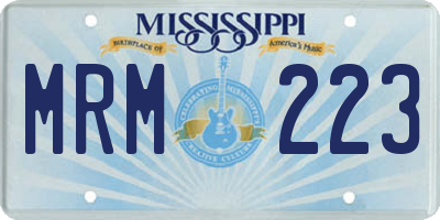 MS license plate MRM223