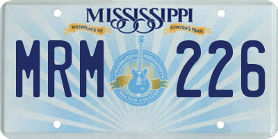 MS license plate MRM226