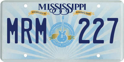 MS license plate MRM227