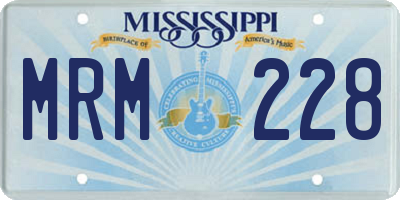 MS license plate MRM228