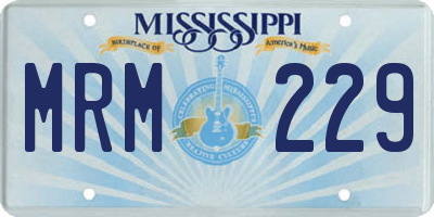 MS license plate MRM229