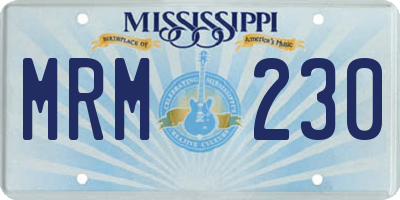 MS license plate MRM230