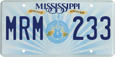 MS license plate MRM233