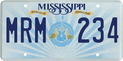 MS license plate MRM234