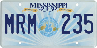 MS license plate MRM235