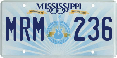 MS license plate MRM236