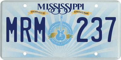 MS license plate MRM237