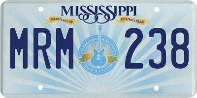 MS license plate MRM238