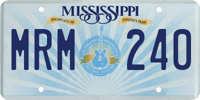 MS license plate MRM240