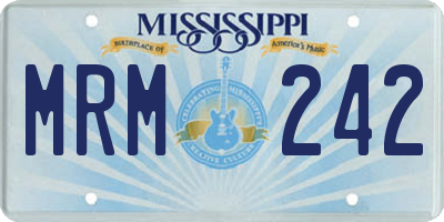 MS license plate MRM242
