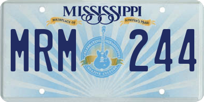 MS license plate MRM244