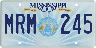 MS license plate MRM245