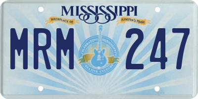 MS license plate MRM247