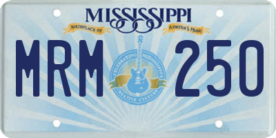 MS license plate MRM250